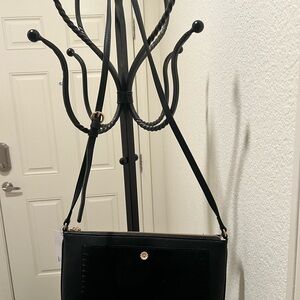 NWOT Lauren Conrad Black Crossbody Bag with Gold Accents